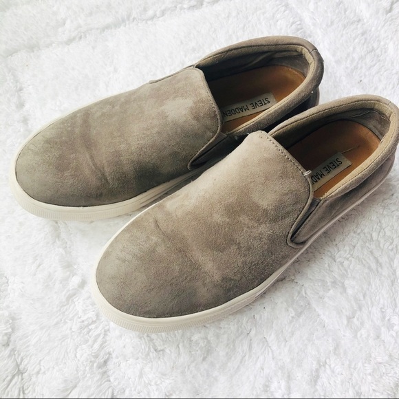 🔥SALE🔥 Steve Madden gray suede slip on sneakers sz8.5 - Picture 3 of 9
